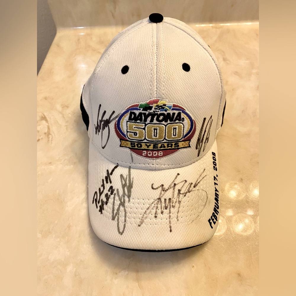 NASCAR Daytona 500 50 Years Baseball Cap with Autographs